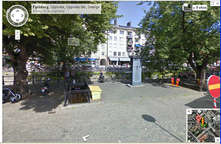 Click on the map to get to a map showing Fyris plaza (Fyris torg)